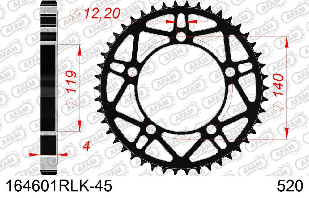 AFAM Kettensatz Stahl 520 XHR2-G 17x45 - BMW S 1000 RR 2019-22 - 16489409