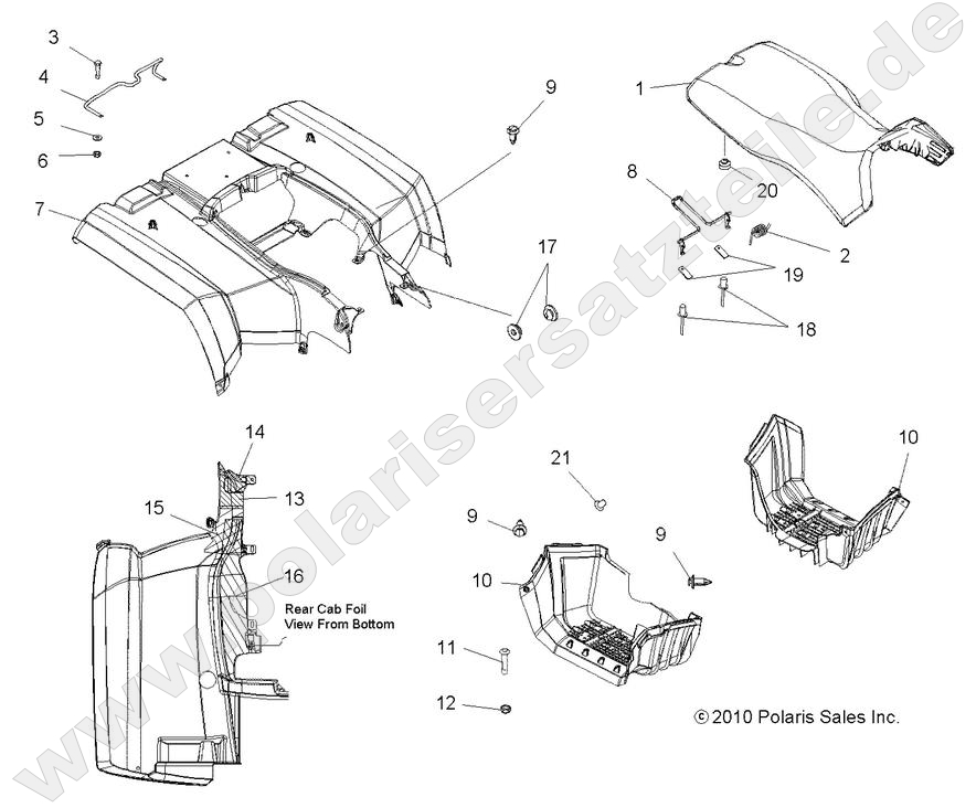 BODY, REAR CAB, SEAT and FOOTWELLS