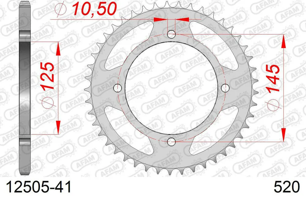AFAM Kettensatz Stahl 520 XRR3-G 13x41 - Yamaha YZ 350 Banshee 1987-88 - 01235930