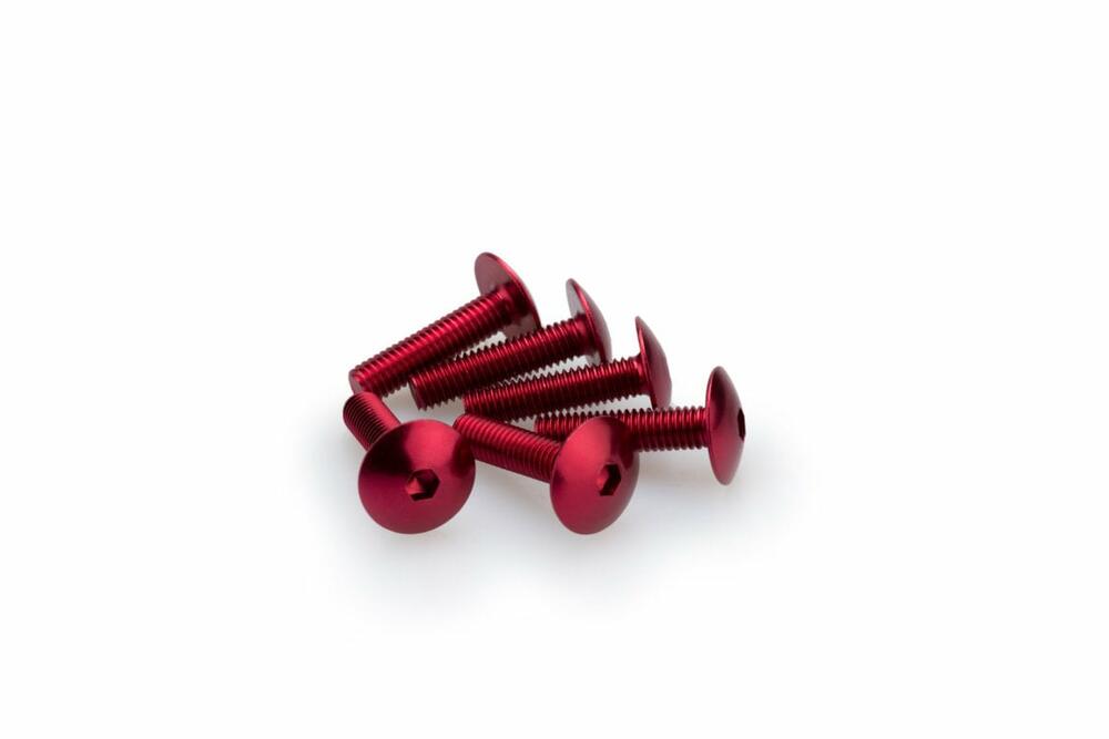 PUIG SCHRAUBEN-KIT (KUPPELFÖRMIG) M6X25MM. ROT - 0689R