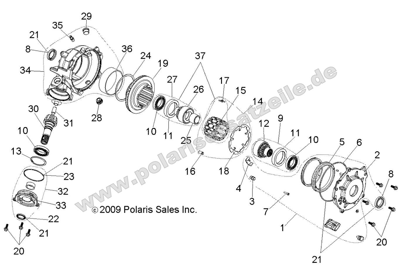 Drive Train, Front Gearcase internals