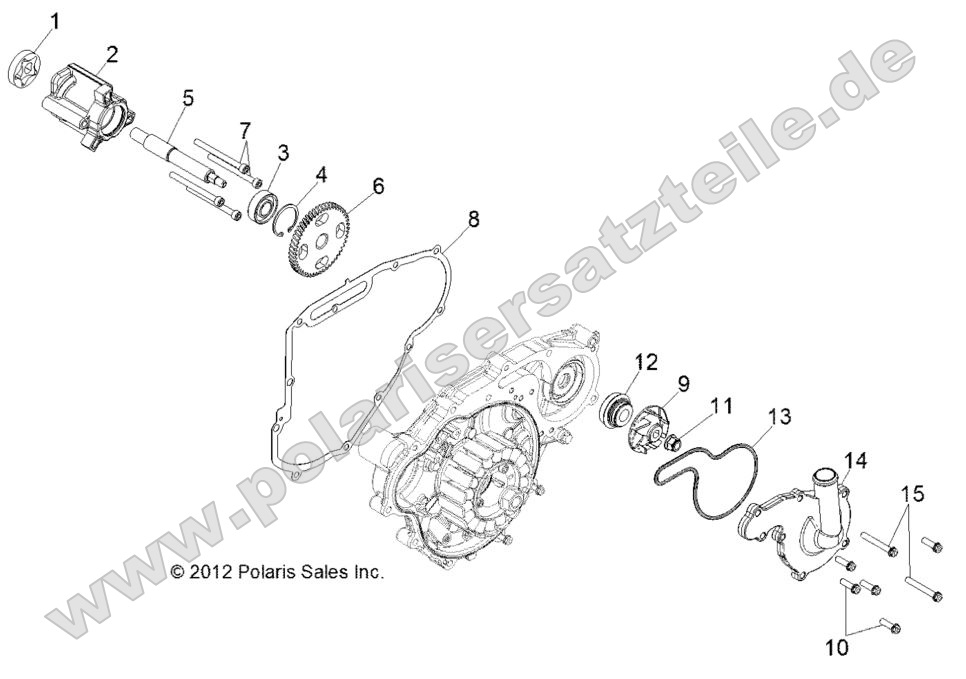 Engine, Oil Pump and Water Pump
