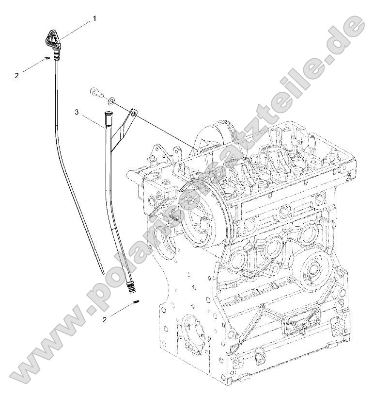 Engine, Oil Dipstick and Guard