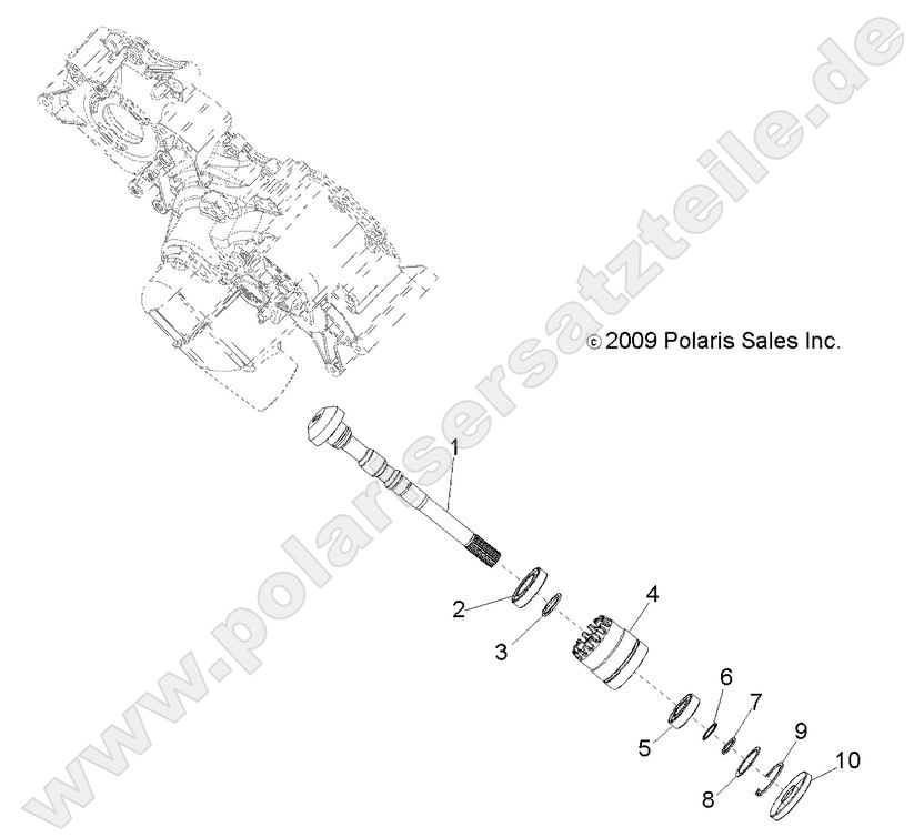 DRIVE TRAIN, MAIN GEARCASE OUTPUT SHAFT