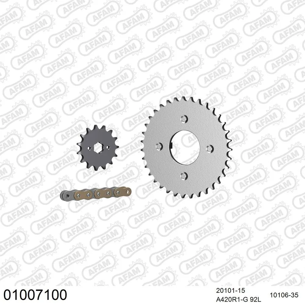 01007100 AFAM Kettensatz Stahl 420 R1-G 15x35 - Honda CY 80 1979 - 01007100