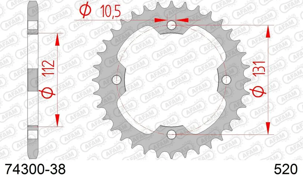 AFAM Kettensatz Stahl 520 XRR3-G 14x38 - Kymco 250 Maxxer 2004-16 - KIT107761