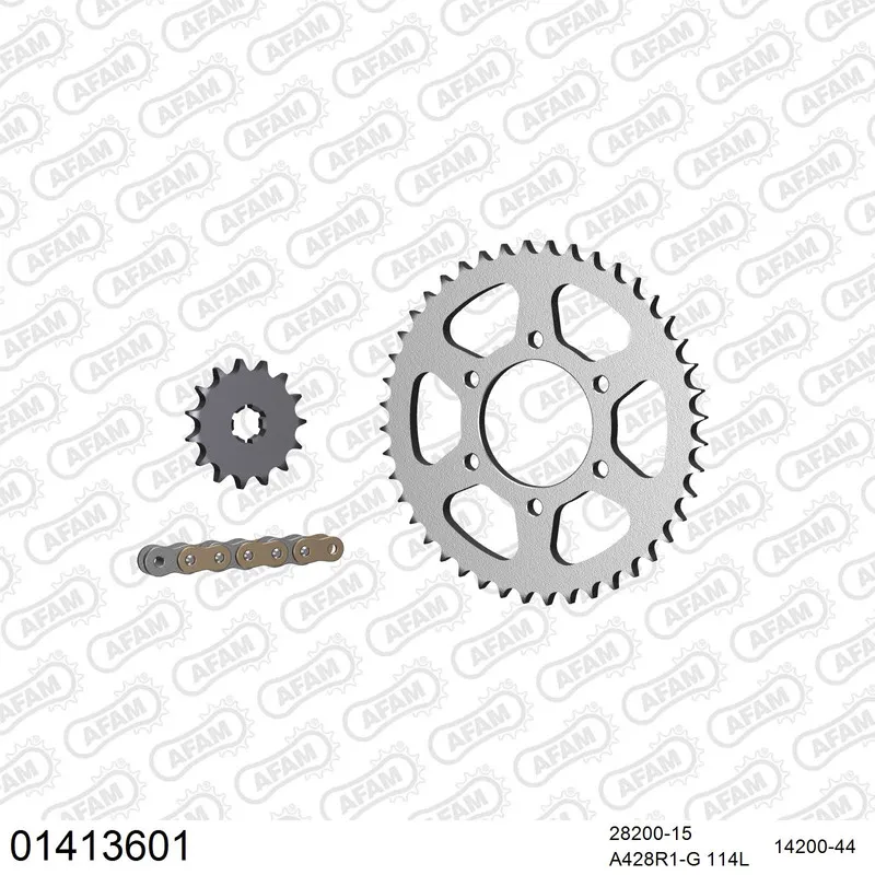 AFAM Kettensatz Stahl 428 R1-G 15x44 - Suzuki TS 125 ER 1979-82 - 01413601