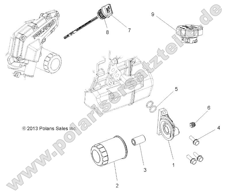 Engine, Oil Filter and Dipstick