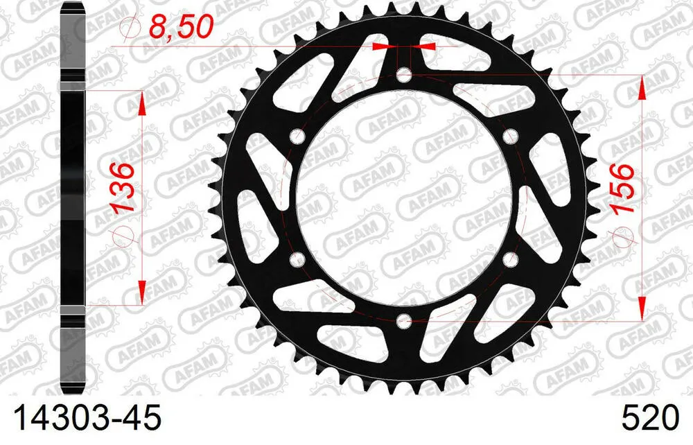 AFAM Kettensatz Stahl 520 XMR3 14x45 - Fantic 500 Caballero Rally 2021-23 - 05359106