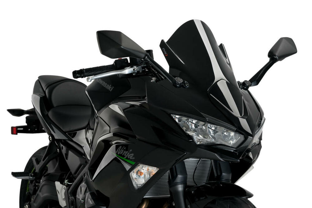 Puig Racing Verkleidungsscheibe schwarz - Kawasaki Ninja 650 2020-24 - 3881N