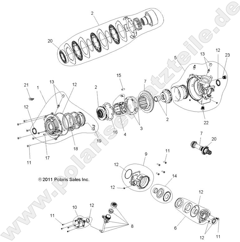 DRIVE TRAIN, FRONT GEARCASE INTERNALS