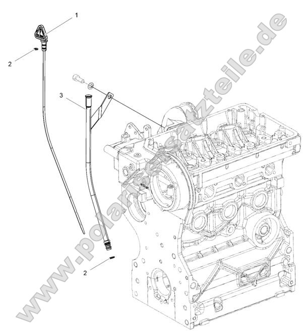 Engine, Oil Dipstick and Guard Engine, Oil Dipstick and Guard