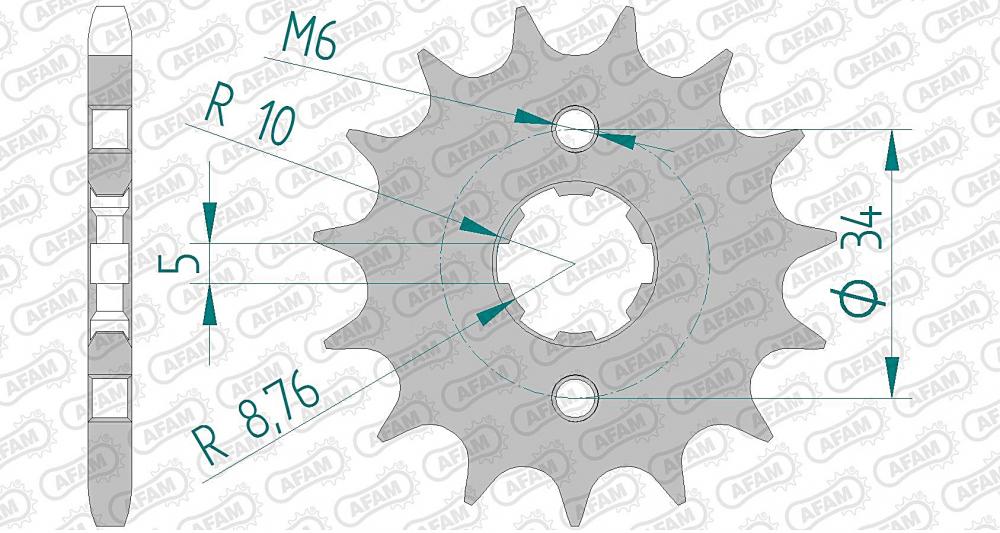 Afam_Ritzel_Vorne_26200 AFAM Kettensatz Stahl 428 XMR-G 17x51 - Honda XLR 125 R 1997-01