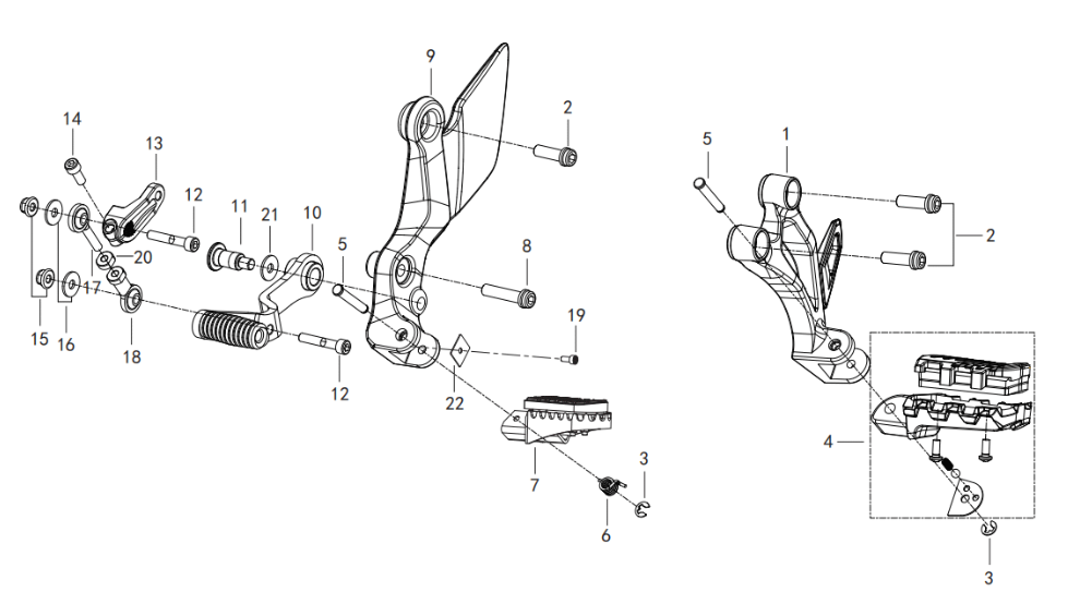 Fußraste links Fußraste links