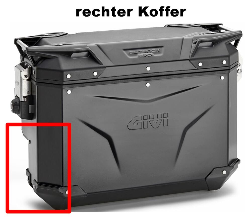 Givi-Monokey-Trekker-Outback-EVO-OBKE3733B-Alu-Seitenkoffer-Set-37-33-Liter-schwarz-rechter-Koffer