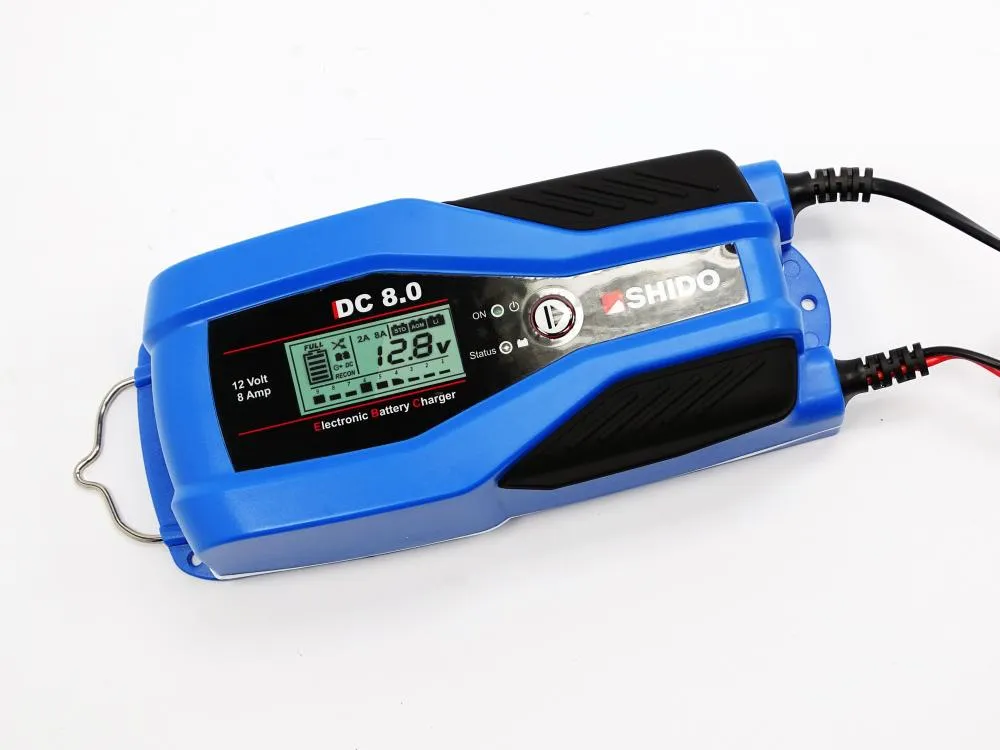 Shido DC 8.0 Batterieladegerät 12V 2A / 8A für Blei-Säure + Lithium Batterie