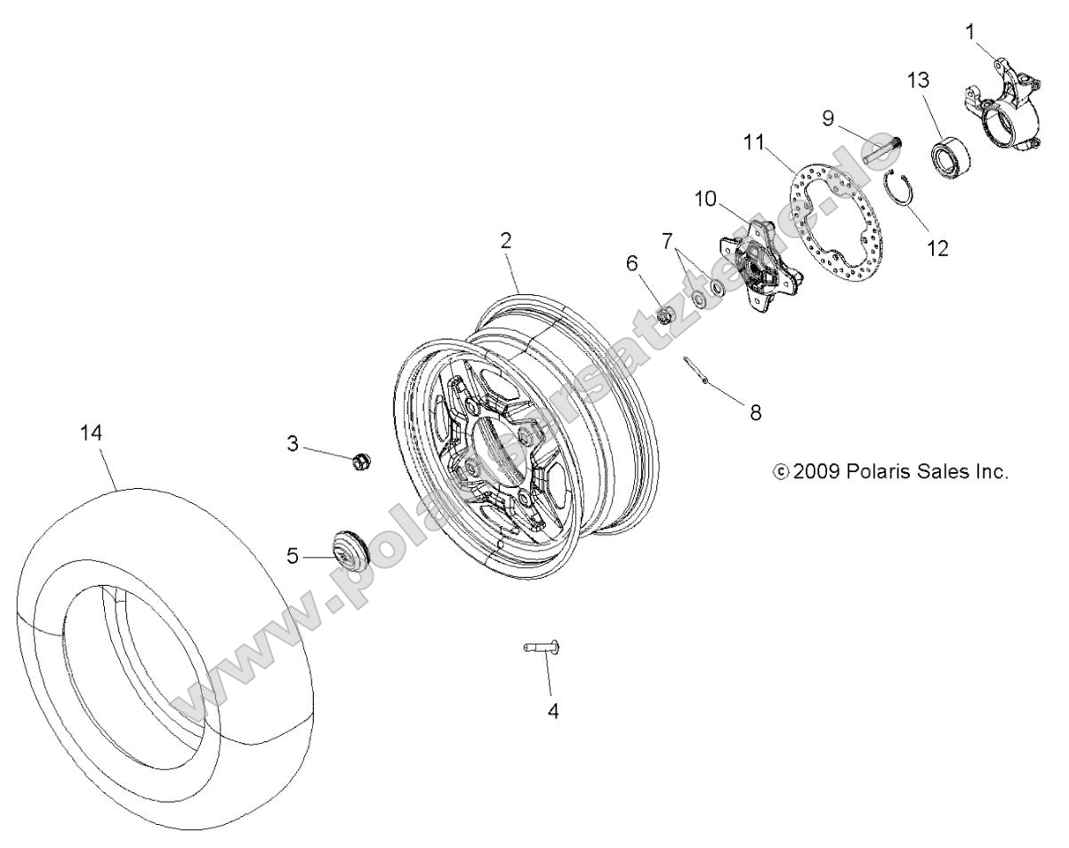 Wheels, Front and Hub (49ATVWHEELFRT10SPXP550) Wheels, Front and Hub (49ATVWHEELFRT10SPXP550)
