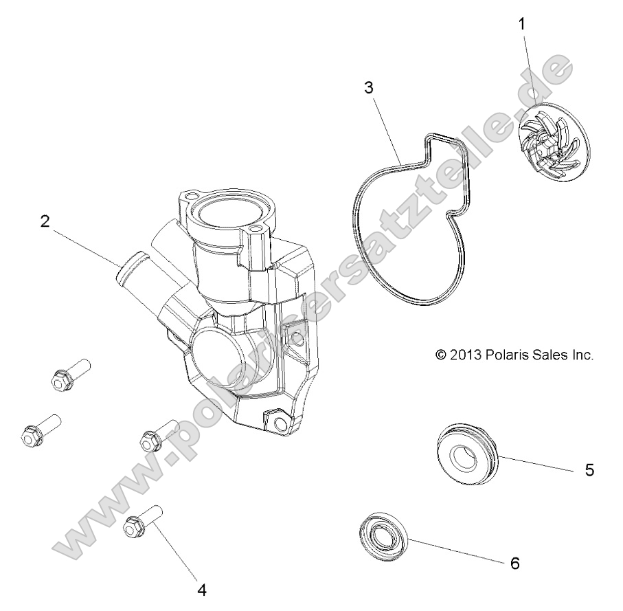 Engine, Waterpump Impeller and Cover