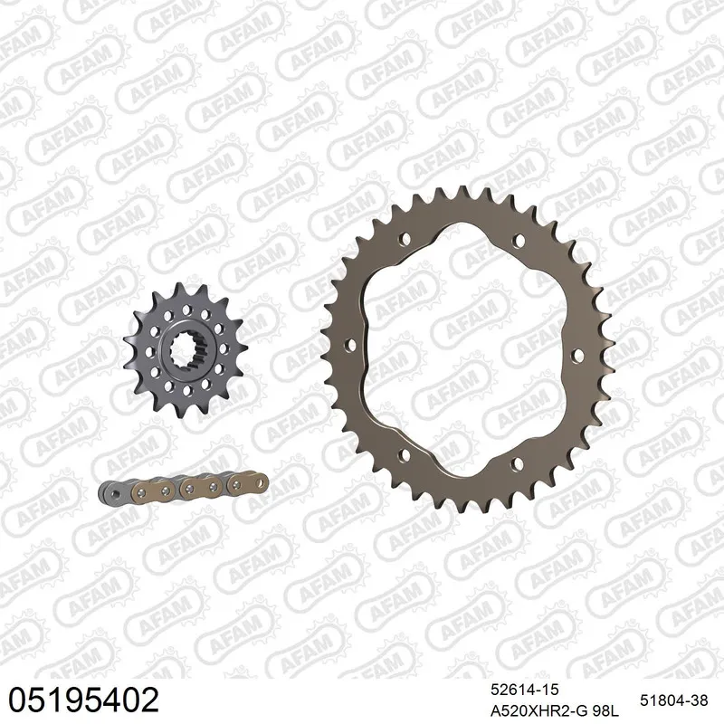 AFAM Kettensatz Aluminium 520 XHR2-G 15x38 - Ducati 1198 2009-11 - 05195402