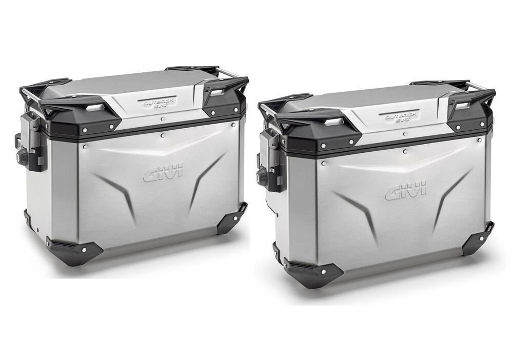 Givi Monokey Trekker Outback EVO OBKE4837APACK2 Alu Seitenkoffer Set - 48 / 37 Liter - silber