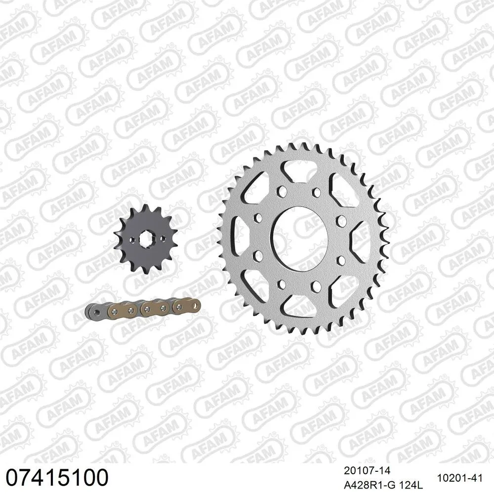 07415100 AFAM Kettensatz Stahl 428 R1-G 14x41 - Kymco 150 Straight 2008 - 07415100