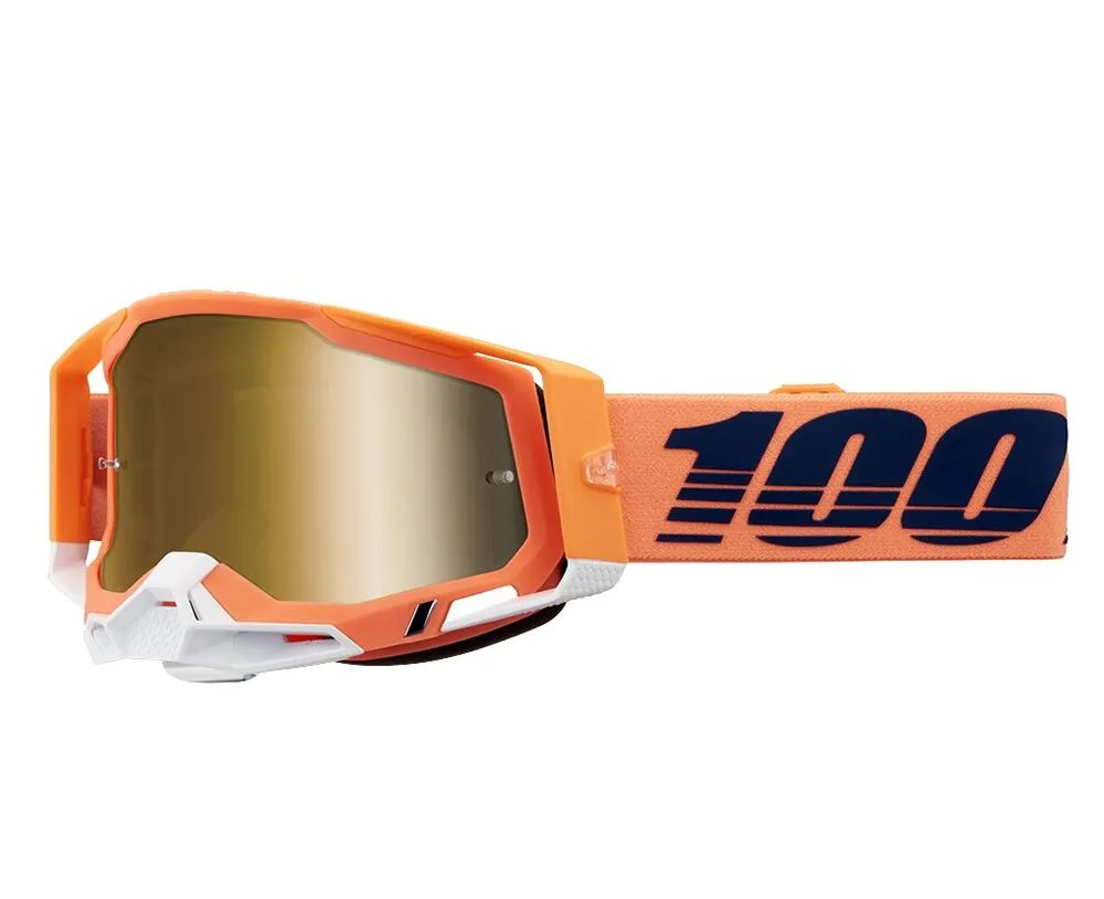 100% Crossbrille Racecraft 2 - Coral - Gold verspiegeltes Glas