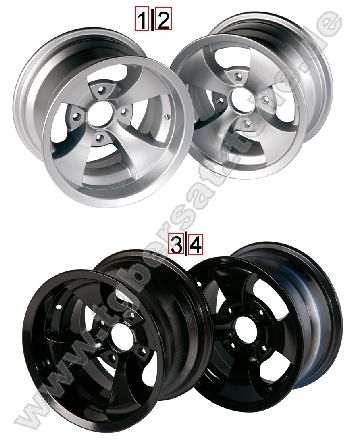 Alufelgen 12" silber / schwarz