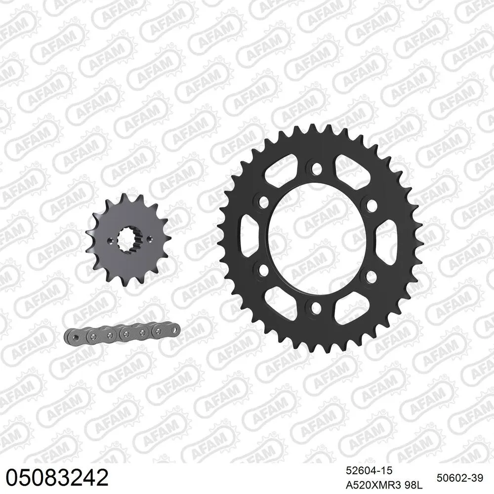 05083242 AFAM Kettensatz Stahl 520 XMR3 15x39 - Ducati 851 Sport 1989-91 - 05083242