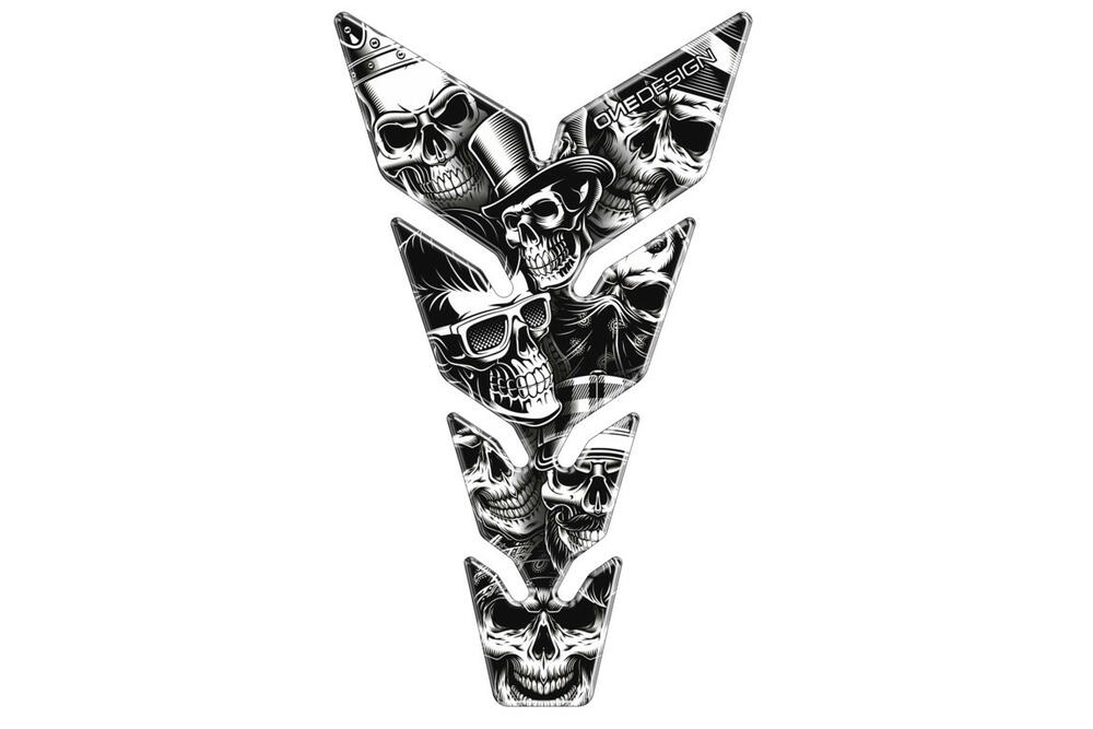 PUIG TANK PAD SKULL PARTY BLACK&WHITE C/SCHWARZ - 20594N