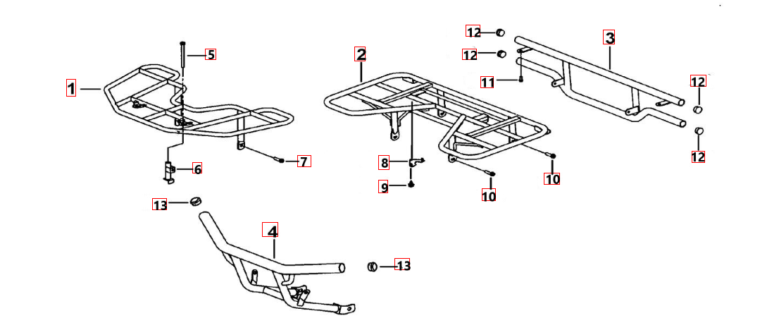 Gepäckträger vo. und hi.-Sturzbügel vorne