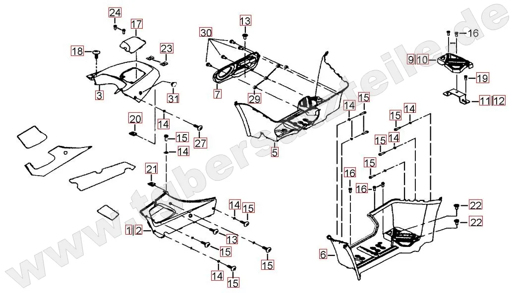 Fussstützen - Tankabdeckung