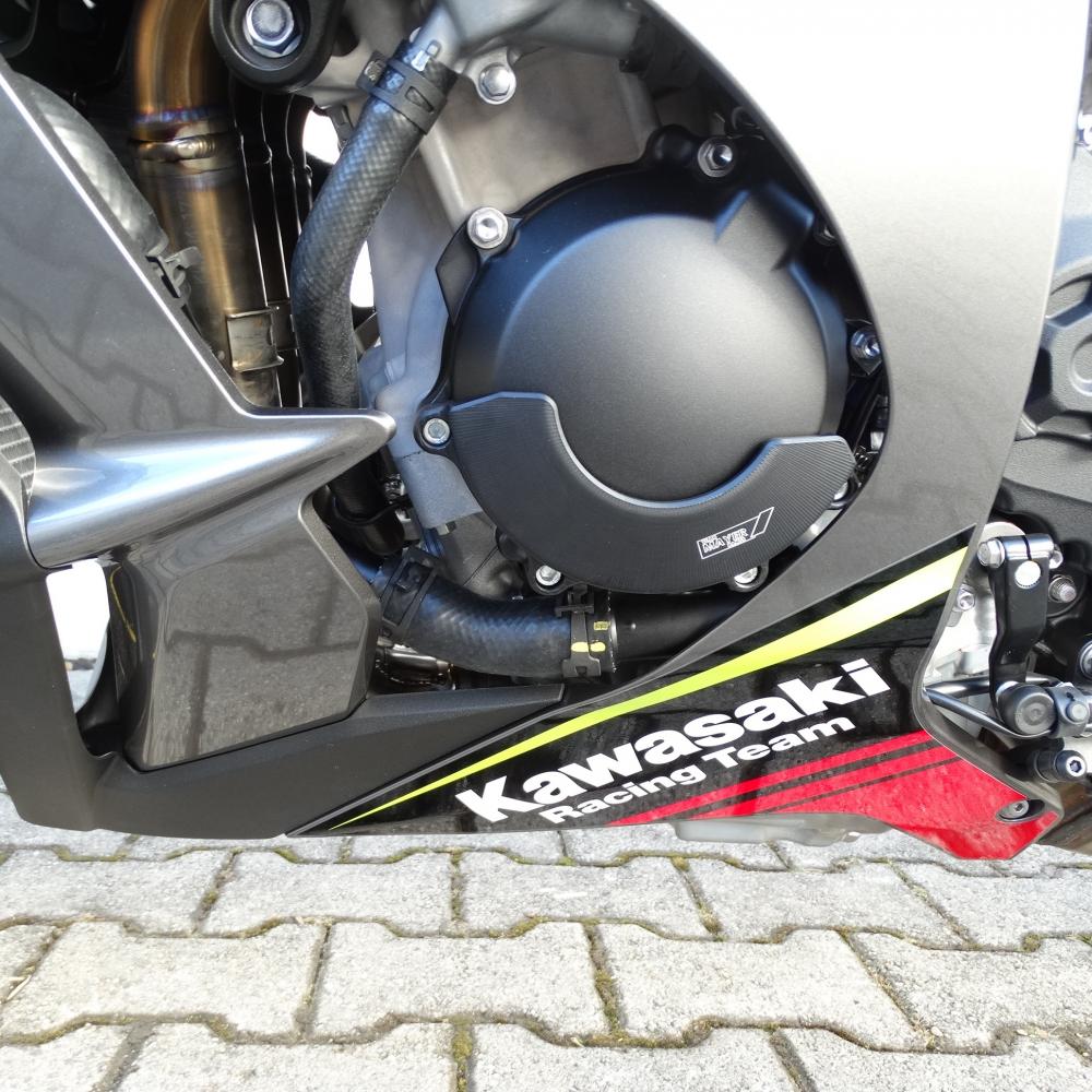 Racing CNC Motordeckelschutz Set schwarz Kawasaki ZX10R Ninja 2011-19