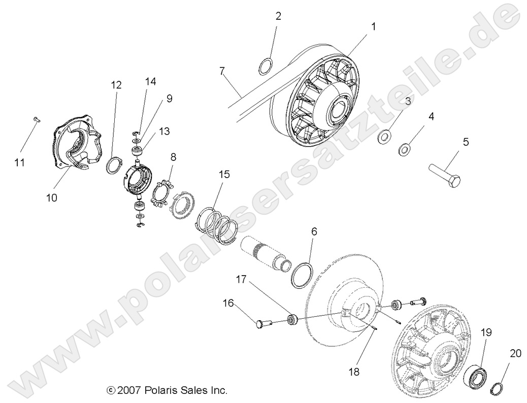 DRIVE TRAIN, SECONDARY CLUTCH