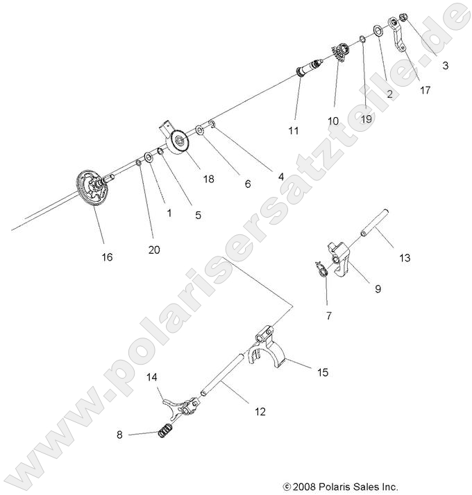 DRIVE TRAIN, MAIN GEARCASE SHIFT FORKS