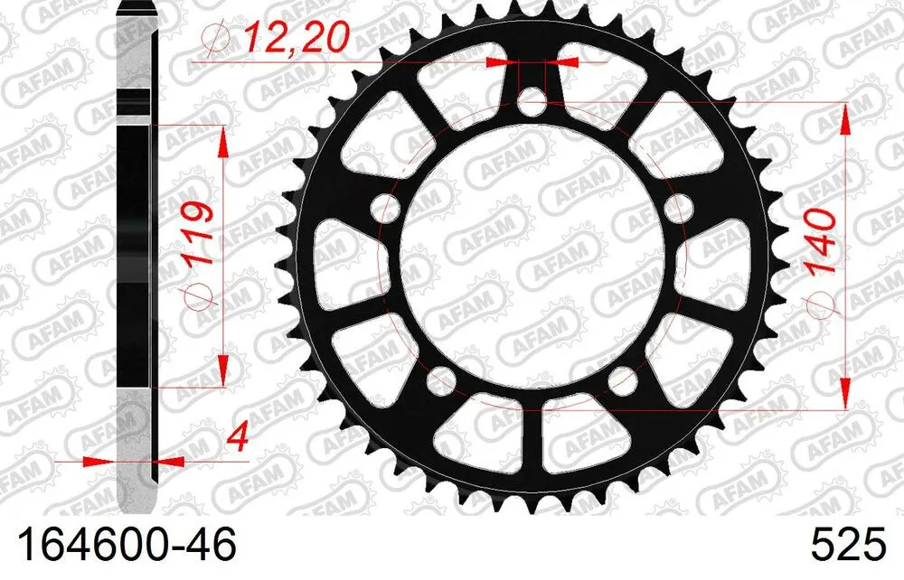 164600-46 AFAM Kettensatz Stahl 525 XHR3-G 17x46 - BMW M 1000 RR 2021-24 - 16489247