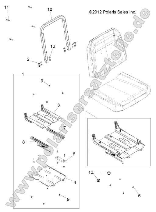 Body, Slider, Drivers Seat Body, Slider, Drivers Seat