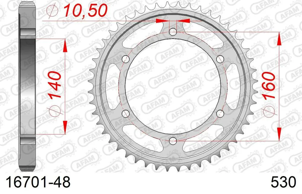 16701-48 AFAM Kettensatz Stahl 530 XMR3 17x48 - Kawasaki GPZ 900 R 1990-96 - 01686204