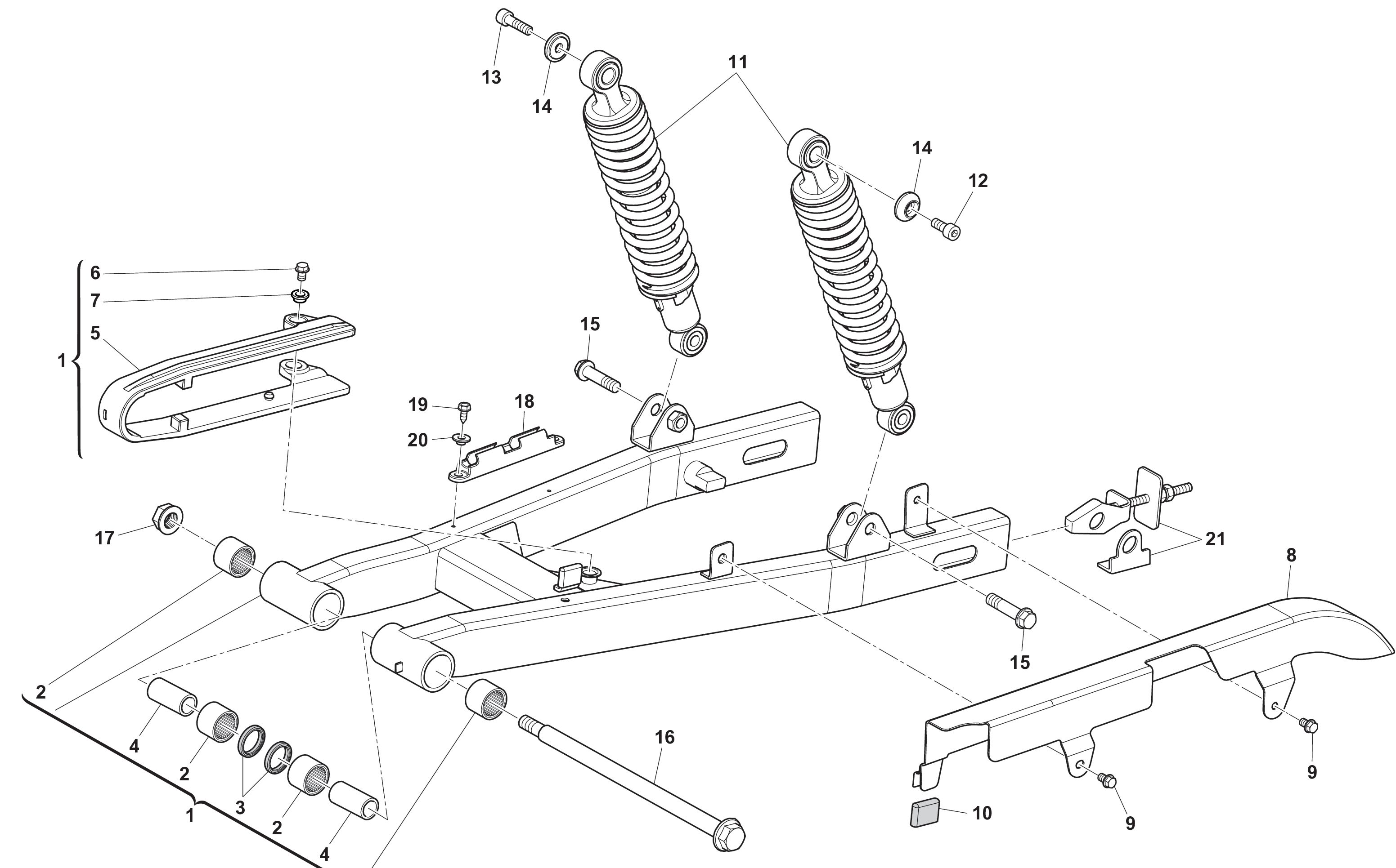 Hinterradschwinge / Stoßdämpfer Hinterradschwinge / Stoßdämpfer