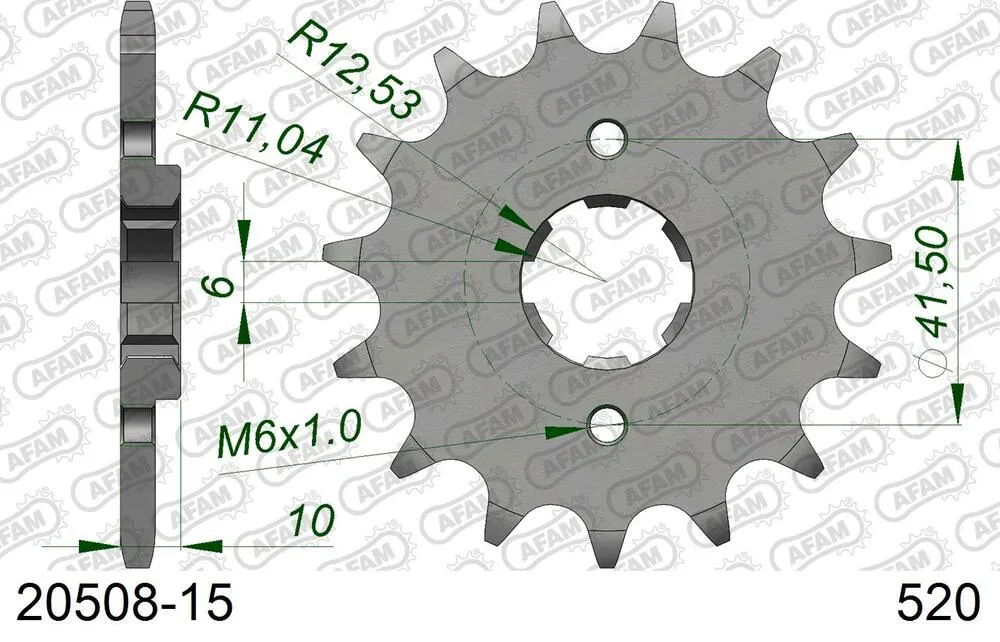 AFAM Kettensatz Stahl 520 XMR3 15x45 - Honda NX 500 1988 - 01059504