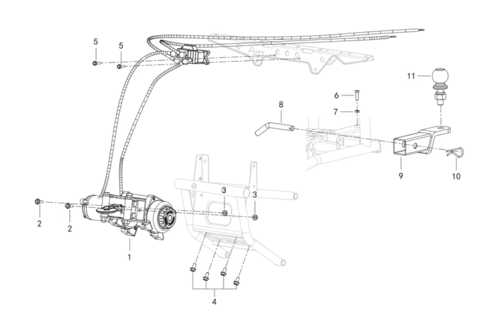Seilwinde, Anhängekupplung Seilwinde, Anhängekupplung