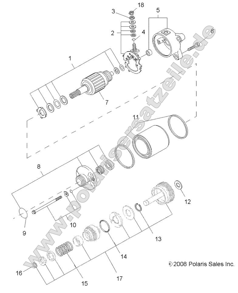 Engine, Starting Motor Engine, Starting Motor