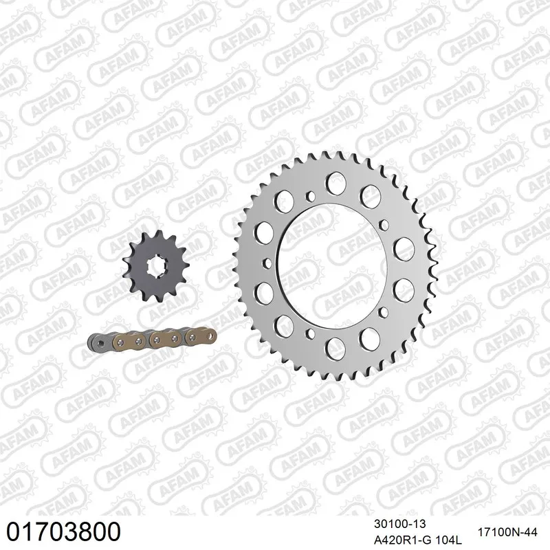 AFAM Kettensatz Aluminium 420 R1-G 13x44 - Kawasaki KX 60 1983-03 - 01703800