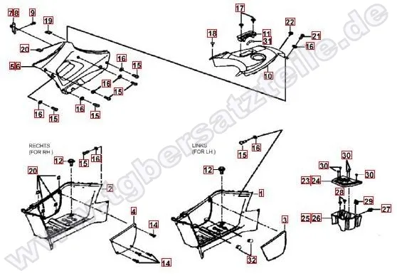 Fussstützen und Tankabdeckung