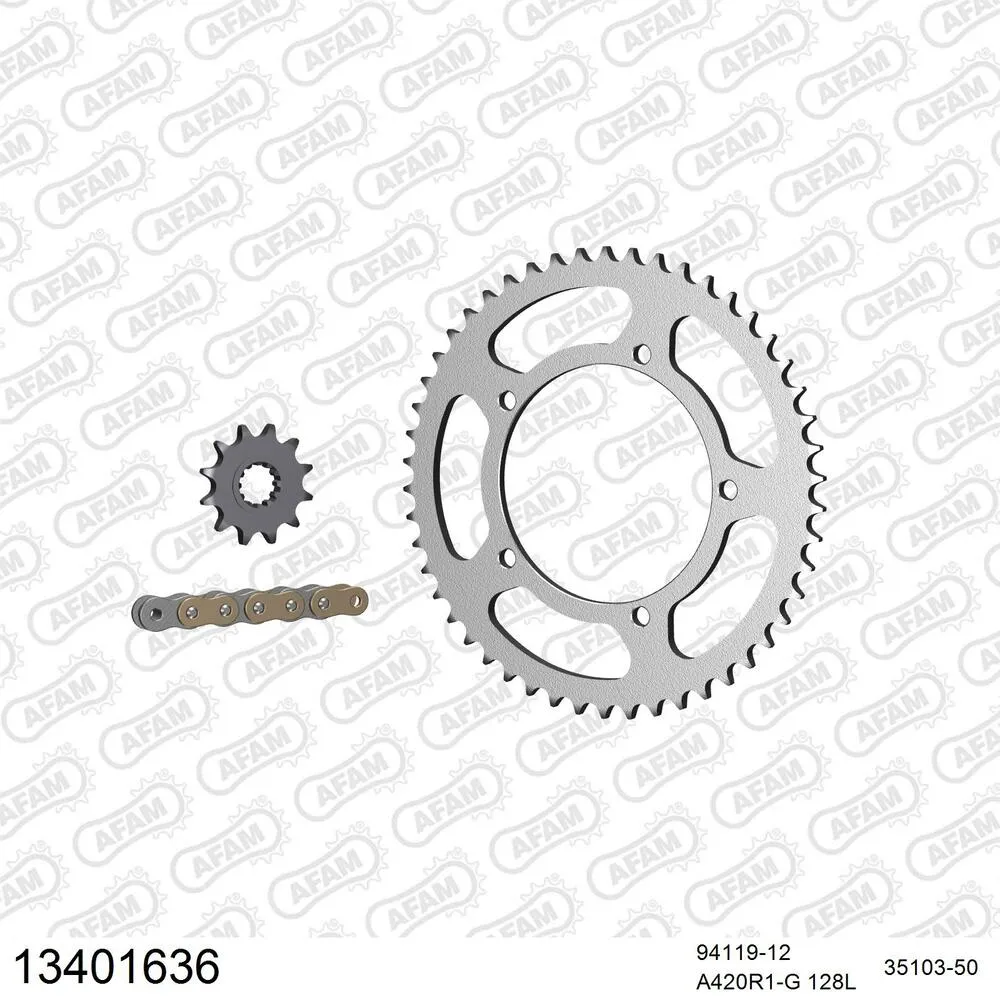 AFAM Kettensatz Stahl 420 R1-G 12x50 - MBK 50 X Limit Supermoto 2002 - 13401636