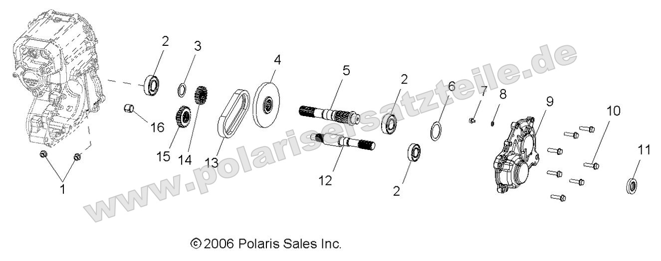 Drive Train, Main Gearcase Output Shaft