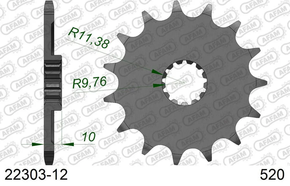 AFAM Kettensatz Stahl 520 XRR3-G 12x41 - Suzuki LT 230 S 1985-88 - 01423931