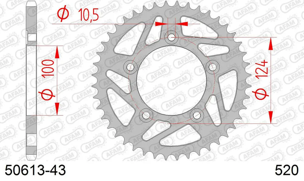 50613-43 AFAM Kettensatz Stahl 520 XHR2-G 15x43 - Ducati Monster 2021-24 - 05087163