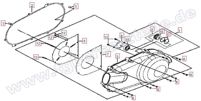 Gehäusedeckel links
