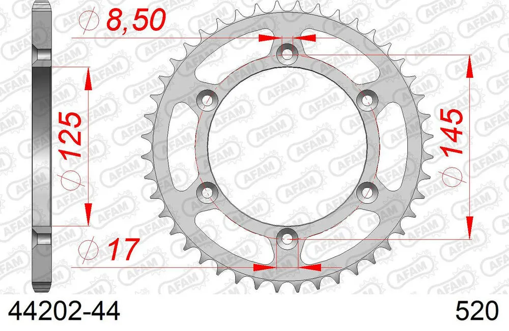 44202-44 AFAM Kettensatz Stahl 520 XLR2 13x44 - Cagiva 125 K7 1989-92 - 04413603