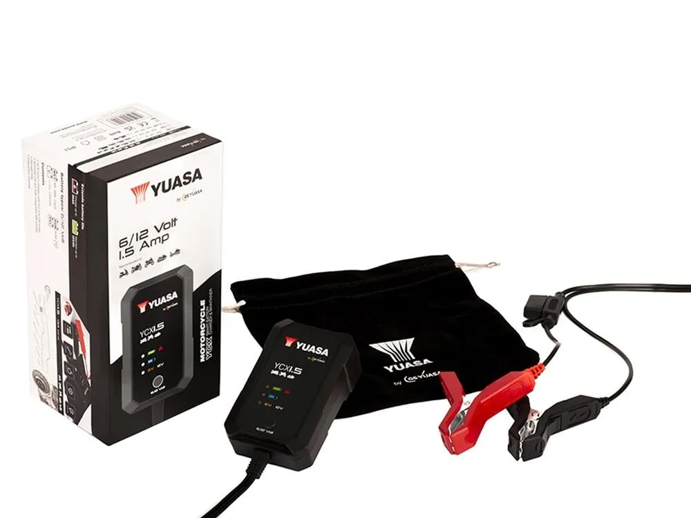 Yuasa_YCX15_Batterieladegeraet_6V___12V_15A_fuer_Blei_Saeure___Lithium_Batterie_5 Yuasa YCX1.5 Batterieladegerät 6V / 12V 1.5A für Blei-Säure + Lithium Batterie